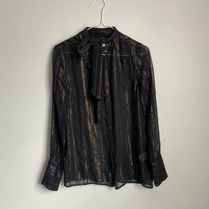 Equipment Black Silk Blouse Size XS